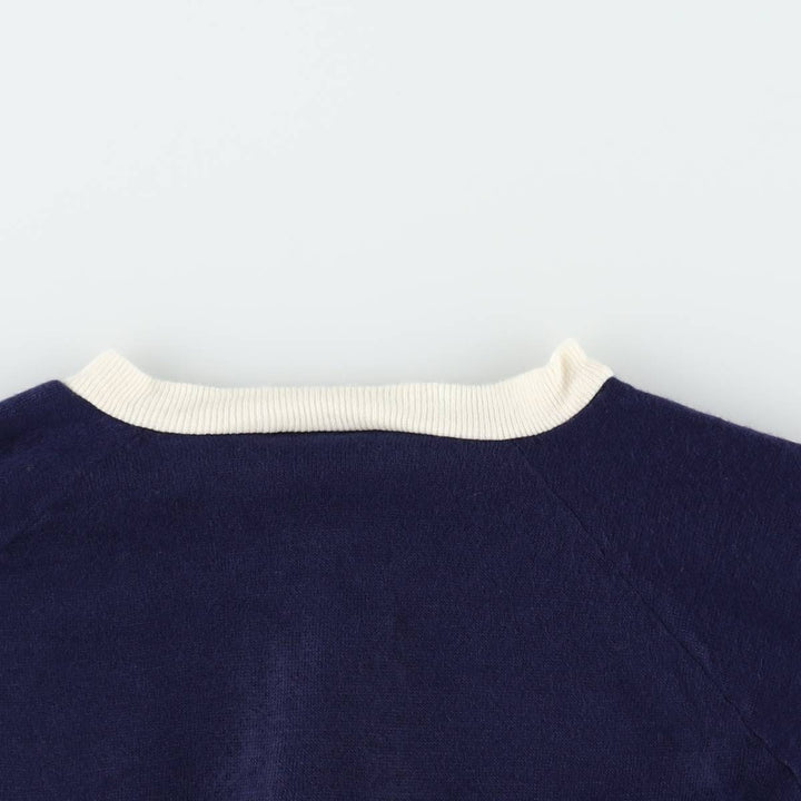tk2 Full-Zip Sweatshirt, Made in USA, Women's Size S (approx.) acrylic navy blue type Vintage Second Hand