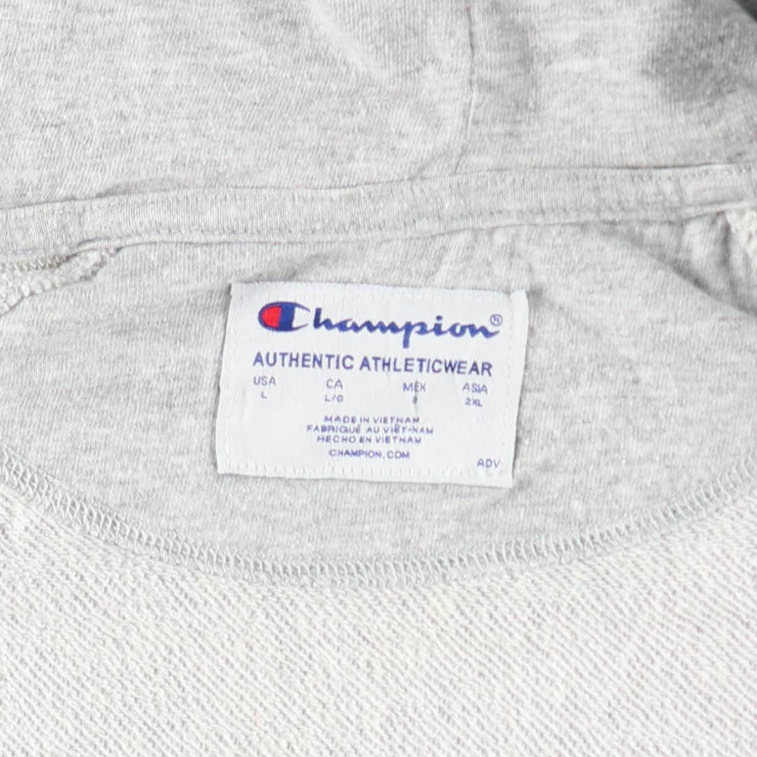 Champion AUTHENTIC ATHLETICWEAR Full-Zip Sweatshirt Hoodie, Women's Size L (approx.) cotton gray type Vintage Second Hand