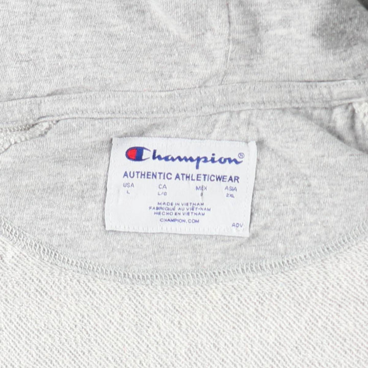 Champion AUTHENTIC ATHLETICWEAR Full-Zip Sweatshirt Hoodie, Women's Size L (approx.) cotton gray type Vintage Second Hand