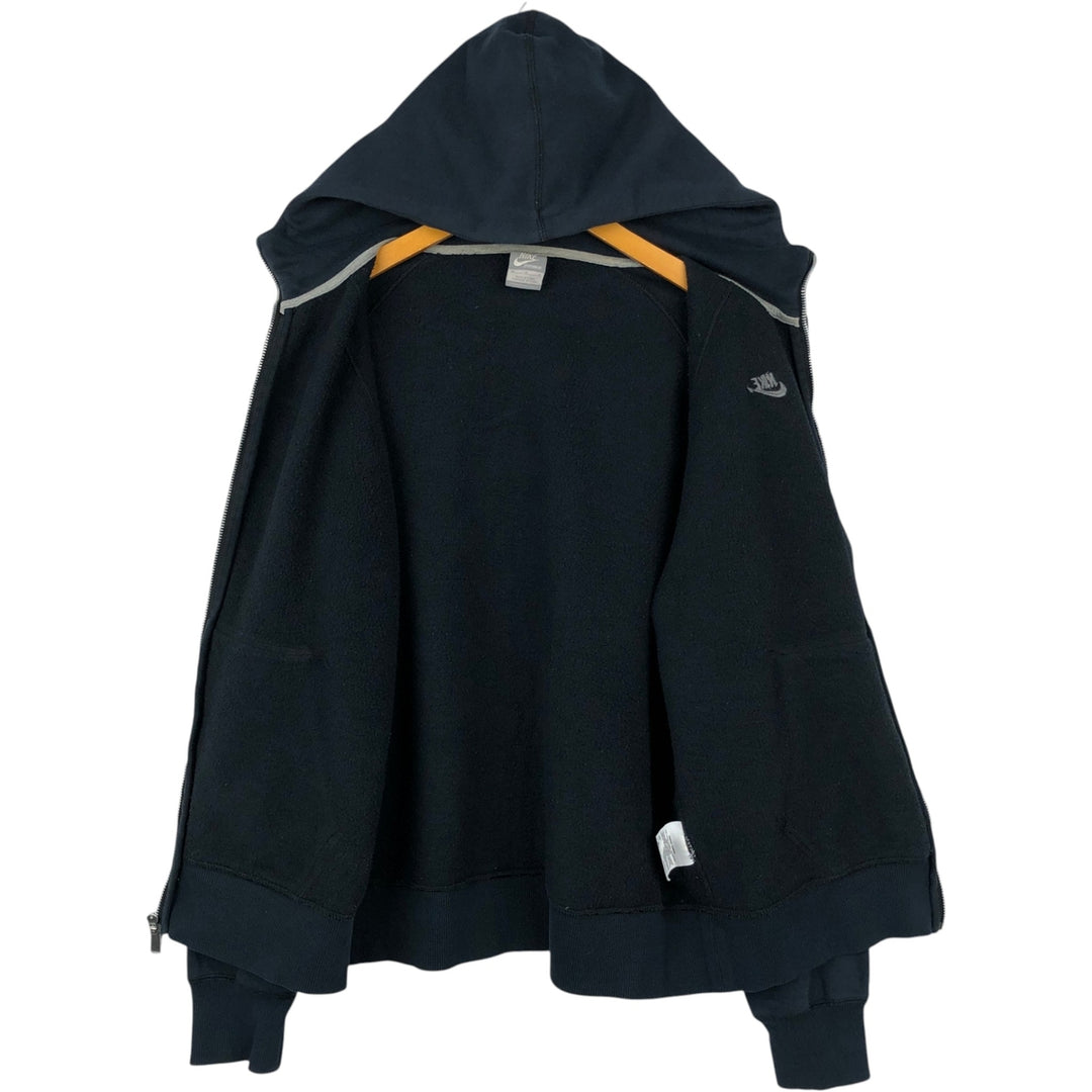 Nike Sweat Full Zip Hoodie, Men's M Size cotton navy blue type Vintage Second Hand