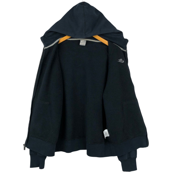 Nike Sweat Full Zip Hoodie, Men's M Size cotton navy blue type Vintage Second Hand