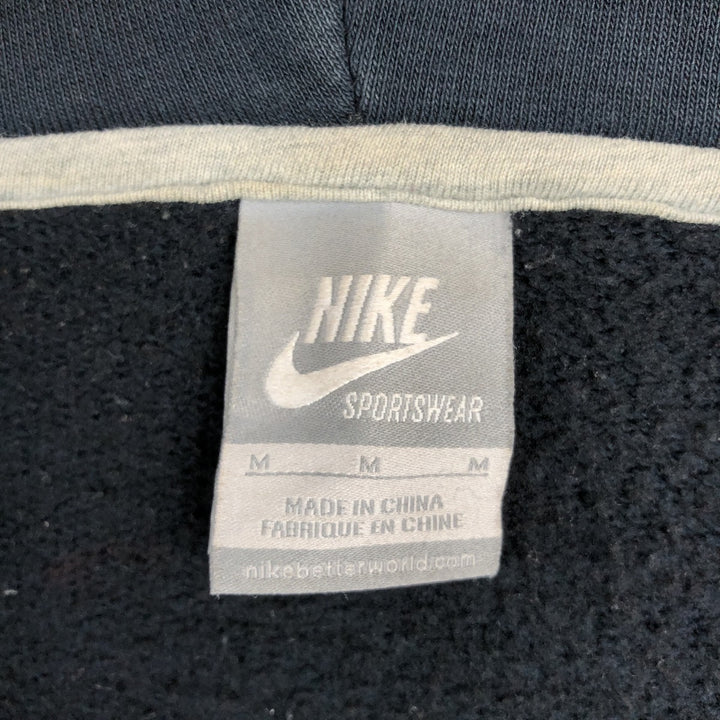 Nike Sweat Full Zip Hoodie, Men's M Size cotton navy blue type Vintage Second Hand