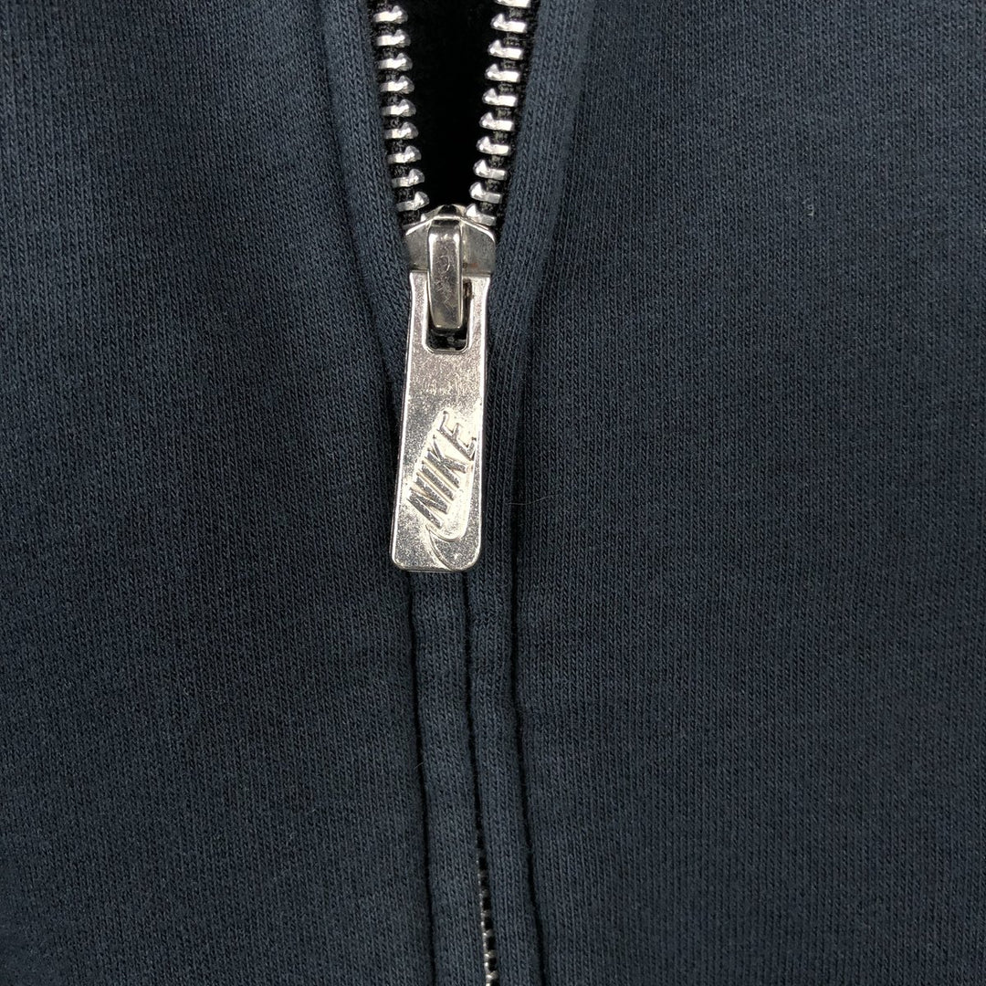 Nike Sweat Full Zip Hoodie, Men's M Size cotton navy blue type Vintage Second Hand