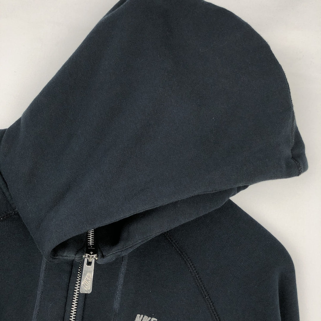 Nike Sweat Full Zip Hoodie, Men's M Size cotton navy blue type Vintage Second Hand