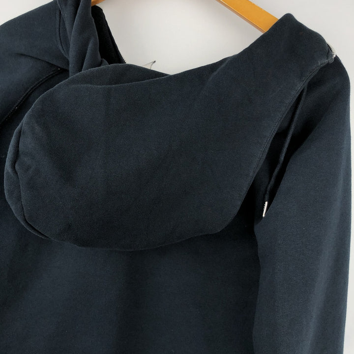Nike Sweat Full Zip Hoodie, Men's M Size cotton navy blue type Vintage Second Hand