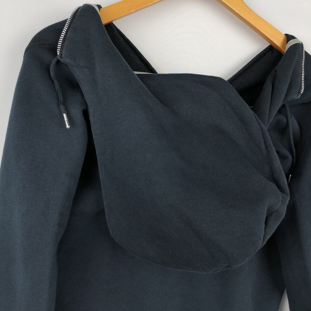 Nike Sweat Full Zip Hoodie, Men's M Size cotton navy blue type Vintage Second Hand