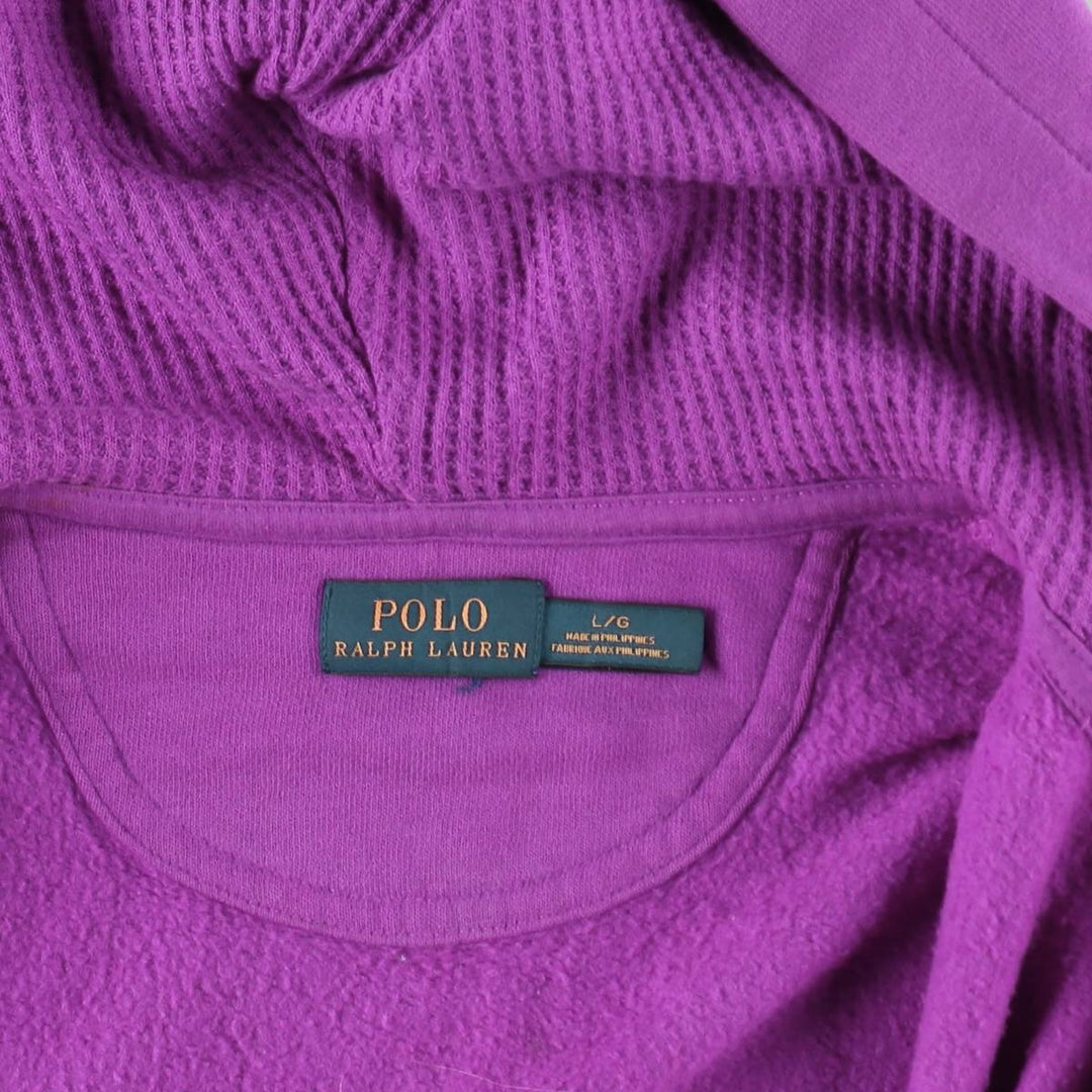 Ralph Lauren POLO RALPH LAUREN full-zip sweatshirt hoodie, women's size L cotton purple type Vintage Second Hand