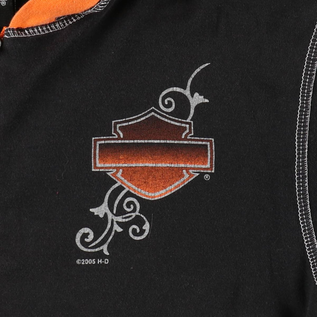 2000'S Harley-Davidson Sweat Full-Zip Hoodie, Women's Size S (approx.) cotton black type Vintage Second Hand