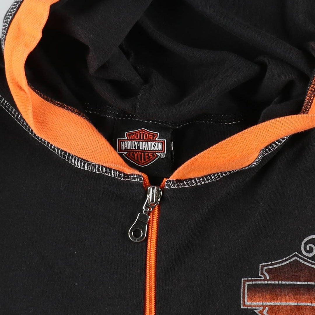 2000'S Harley-Davidson Sweat Full-Zip Hoodie, Women's Size S (approx.) cotton black type Vintage Second Hand