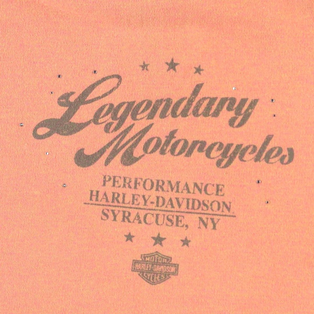Harley-Davidson Rhinestone Full-Zip Hoodie, Women's, Size L cotton orange type Vintage Second Hand