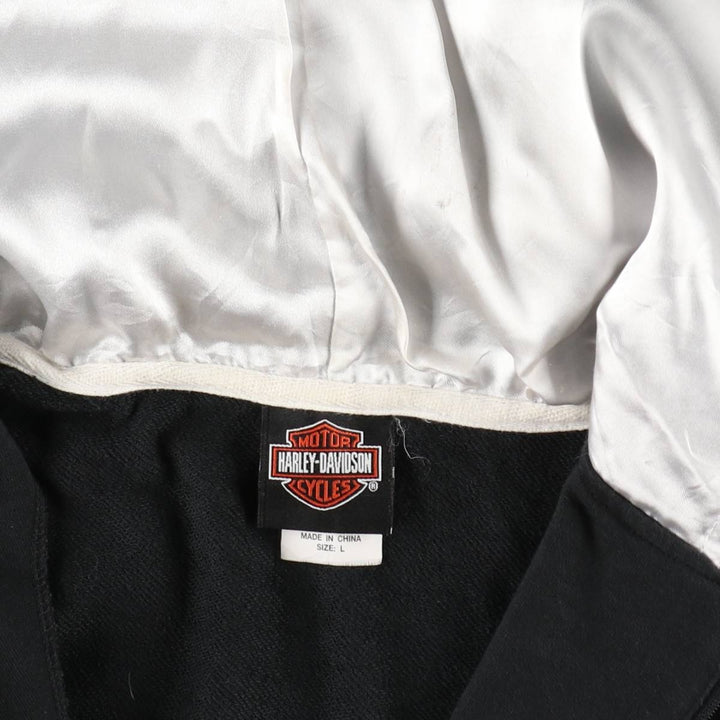 2000'S Harley-Davidson Sweatshirt Full-Zip Hoodie, Women's Size L (approx.) cotton black type Vintage Second Hand