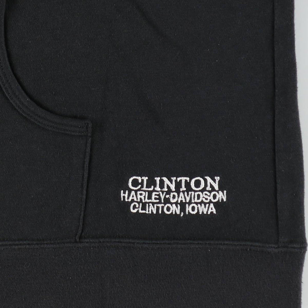 2000'S Harley-Davidson Sweatshirt Full-Zip Hoodie, Women's Size L (approx.) cotton black type Vintage Second Hand