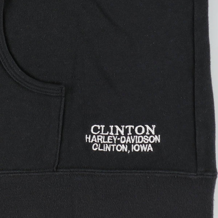 2000'S Harley-Davidson Sweatshirt Full-Zip Hoodie, Women's Size L (approx.) cotton black type Vintage Second Hand