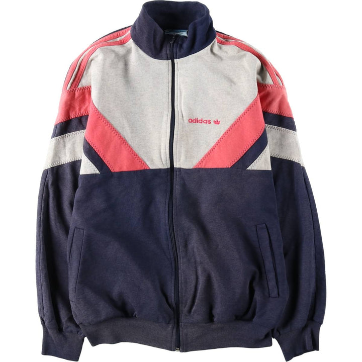 Vintage 70s-80'S Adidas VENTEX ATP Full-Zip Sweatshirt (Women's Size L equivalent) polyester gray type Vintage Second Hand