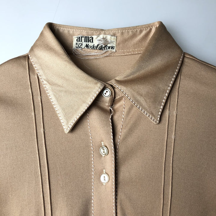 Arma long-sleeved boxy shirt, women's size M equivalent, vintage. unclear Beige type Vintage Second Hand