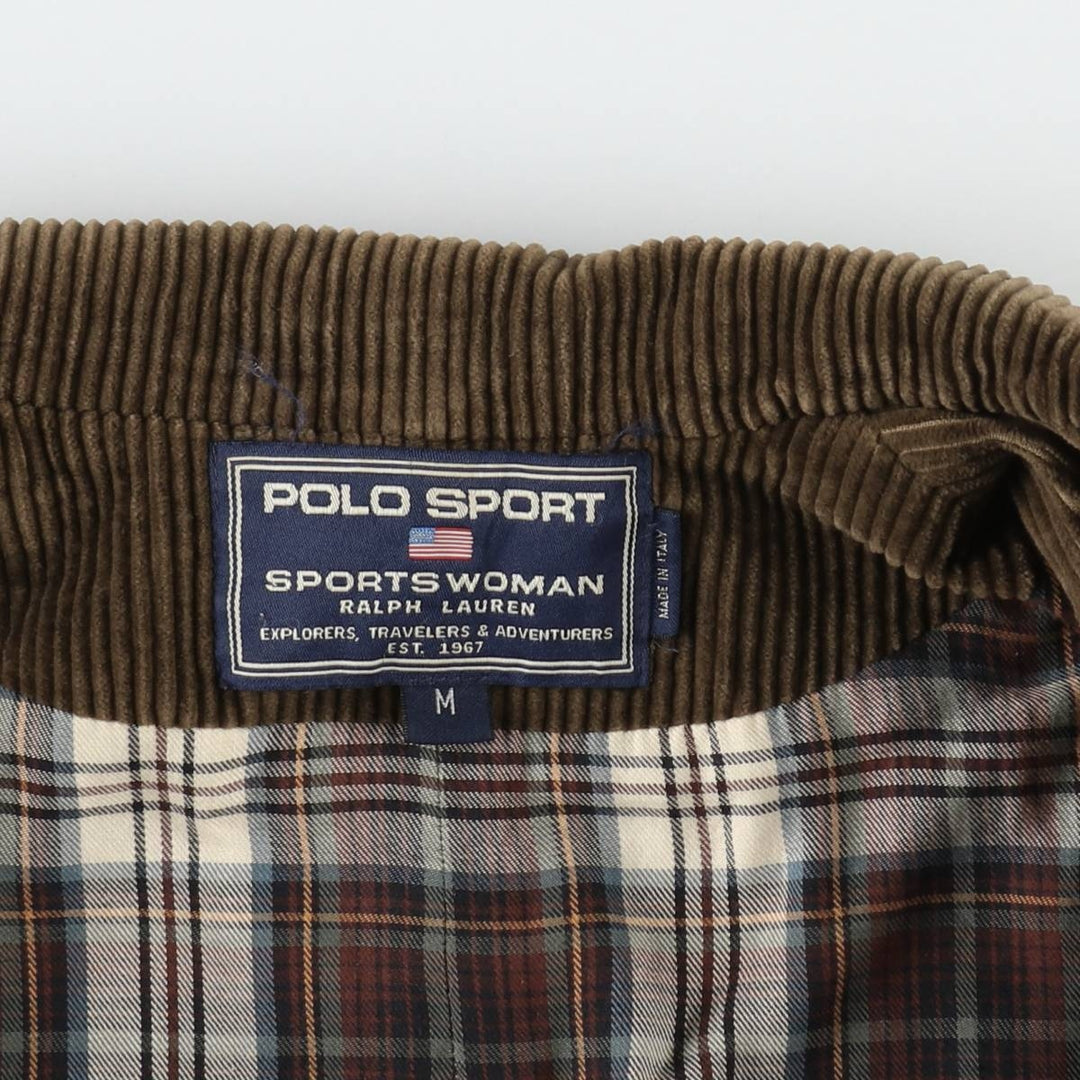 Ralph Lauren POLO SPORTSWOMAN Corduroy Tailored Jacket, Made in Italy, Women's Size M (approx.) cotton brown type Vintage Second Hand