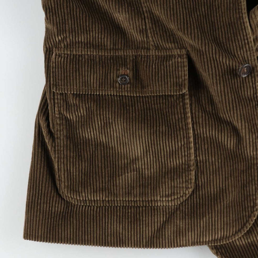 Ralph Lauren POLO SPORTSWOMAN Corduroy Tailored Jacket, Made in Italy, Women's Size M (approx.) cotton brown type Vintage Second Hand