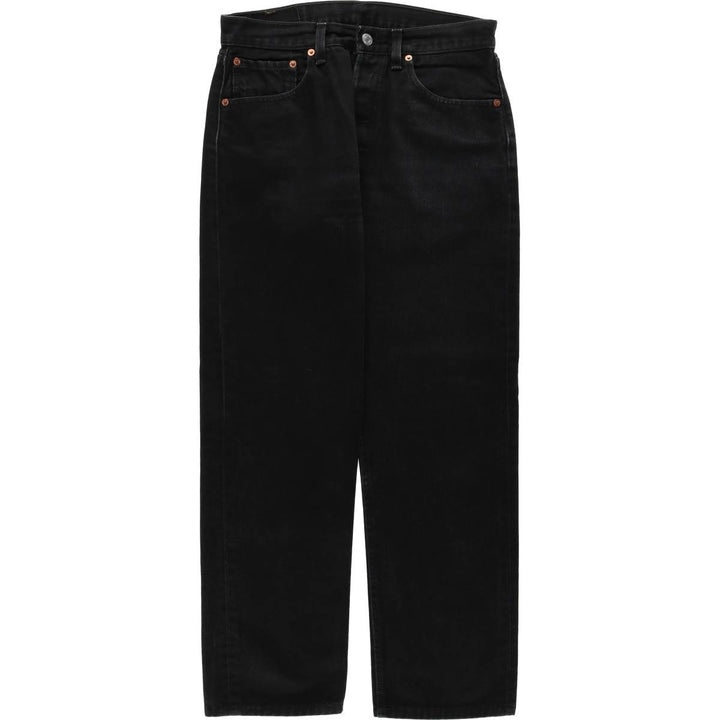 1990'S Levi's 6501-0660 Black Denim Straight Leg Jeans, Made in USA, Women's XL (equivalent to W31), Vintage. cotton black type Vintage Second Hand