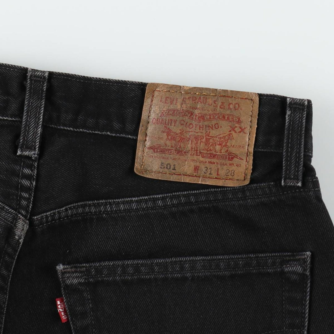1990'S Levi's 6501-0660 Black Denim Straight Leg Jeans, Made in USA, Women's XL (equivalent to W31), Vintage. cotton black type Vintage Second Hand