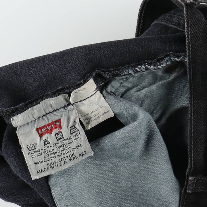 1990'S Levi's 6501-0660 Black Denim Straight Leg Jeans, Made in USA, Women's XL (equivalent to W31), Vintage. cotton black type Vintage Second Hand