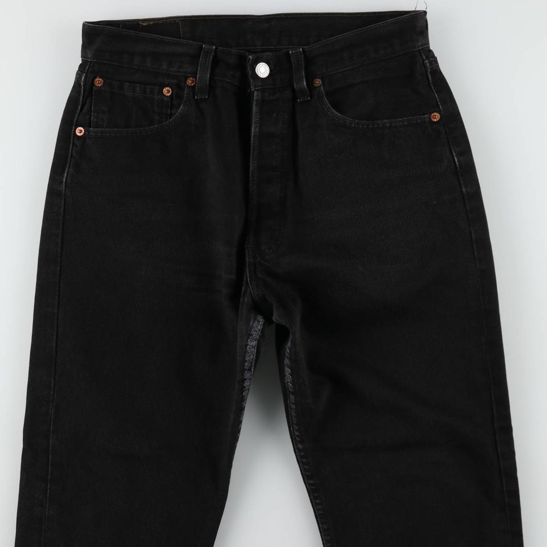 1990'S Levi's 6501-0660 Black Denim Straight Leg Jeans, Made in USA, Women's XL (equivalent to W31), Vintage. cotton black type Vintage Second Hand