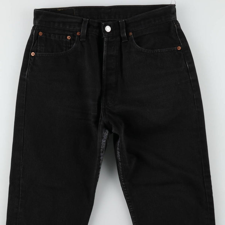 1990'S Levi's 6501-0660 Black Denim Straight Leg Jeans, Made in USA, Women's XL (equivalent to W31), Vintage. cotton black type Vintage Second Hand