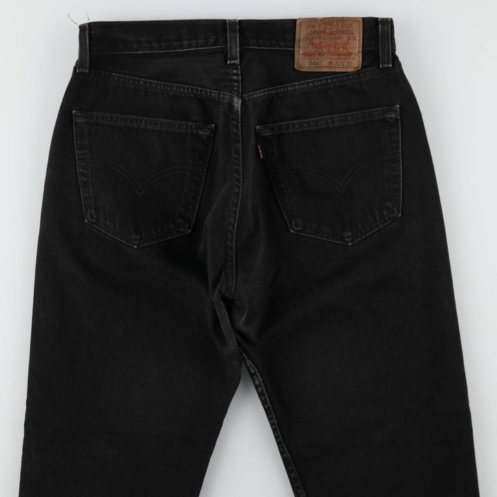 1990'S Levi's 6501-0660 Black Denim Straight Leg Jeans, Made in USA, Women's XL (equivalent to W31), Vintage. cotton black type Vintage Second Hand
