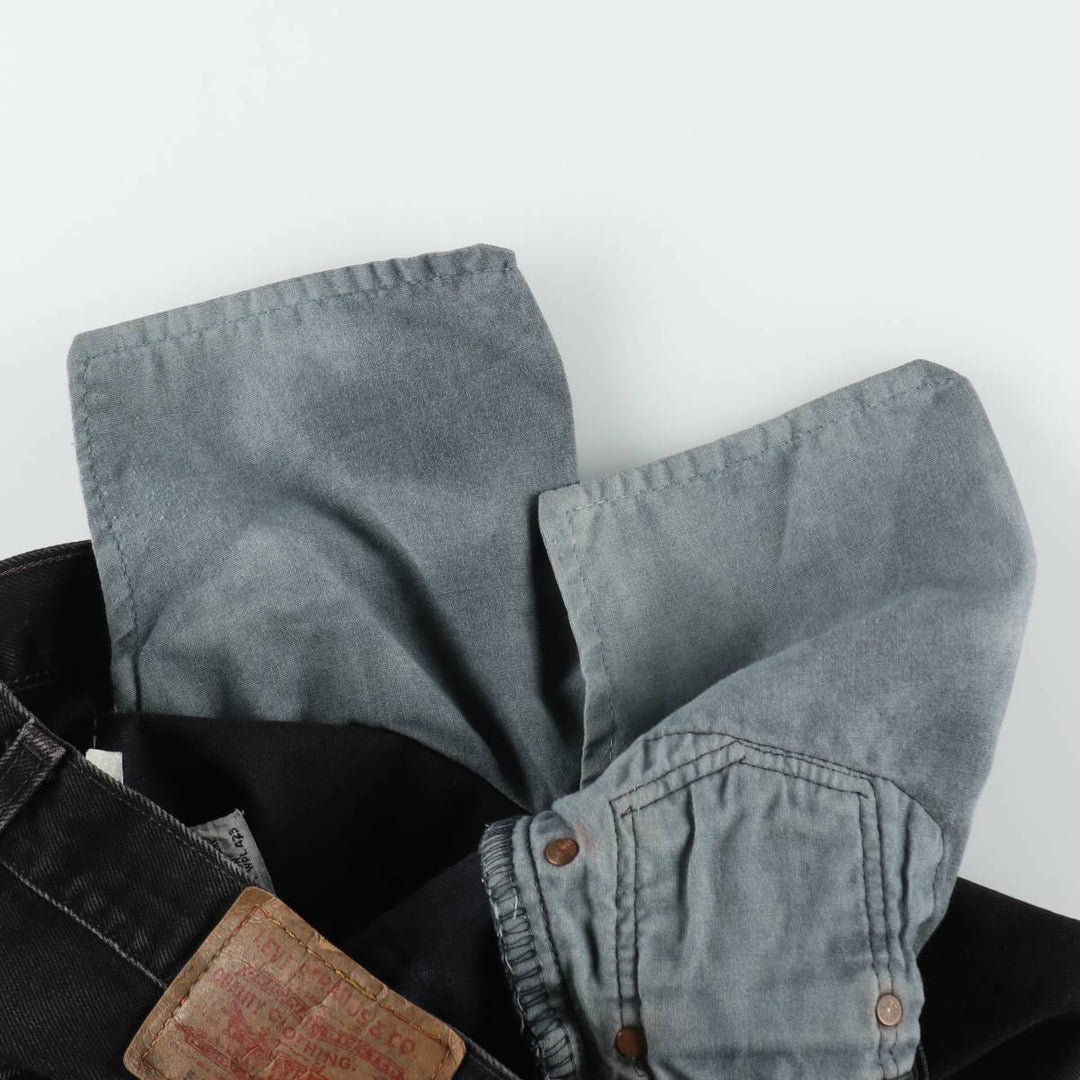 1990'S Levi's 6501-0660 Black Denim Straight Leg Jeans, Made in USA, Women's XL (equivalent to W31), Vintage. cotton black type Vintage Second Hand