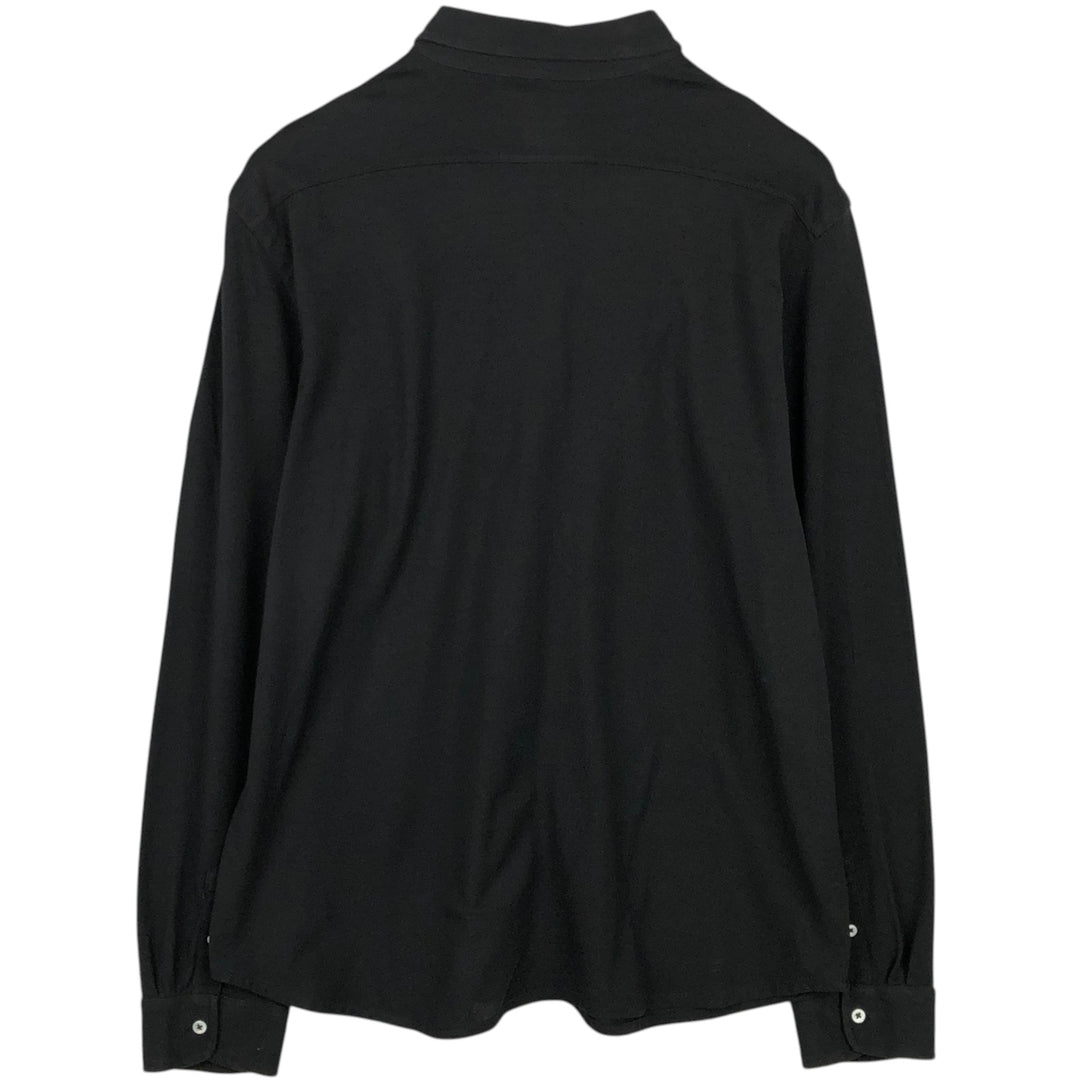 Ralph Lauren pique knit long-sleeved button-down shirt, men's size XL (approx.) Pima Cotton black type Vintage Second Hand