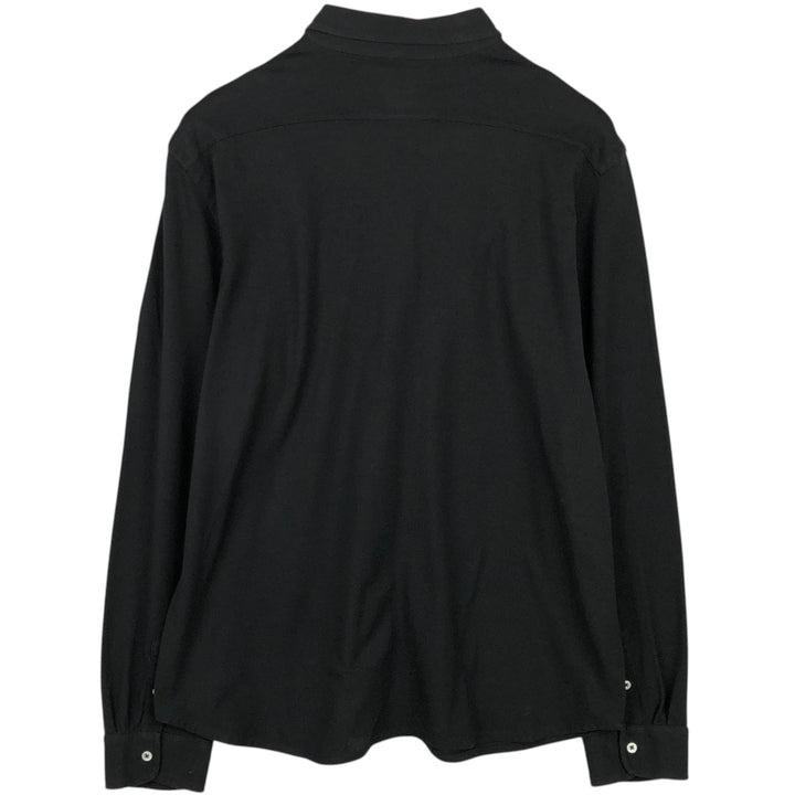 Ralph Lauren pique knit long-sleeved button-down shirt, men's size XL (approx.) Pima Cotton black type Vintage Second Hand