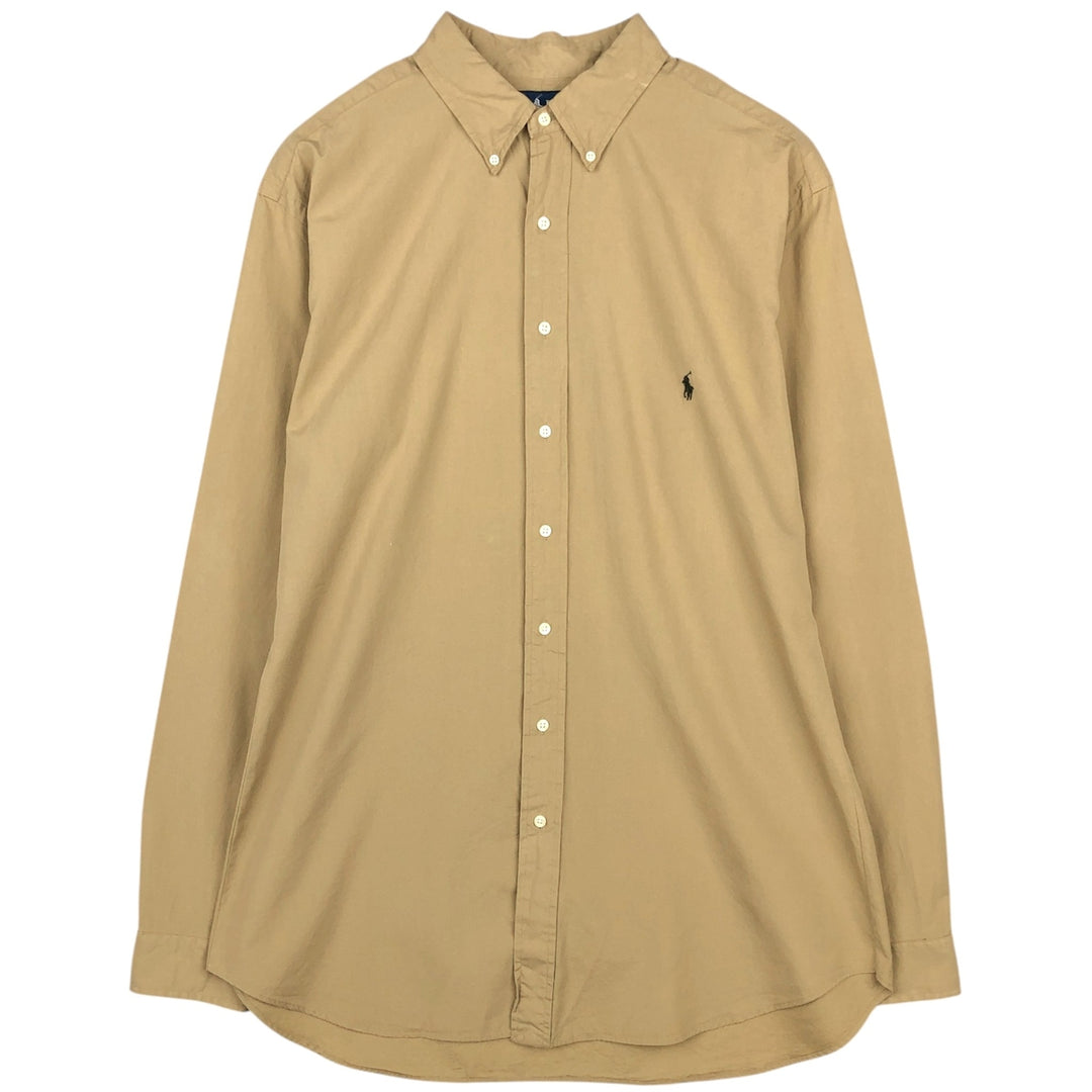 Ralph Lauren Classic Fit Long Sleeve Button Down Shirt Men's XL cotton Beige type Vintage Second Hand