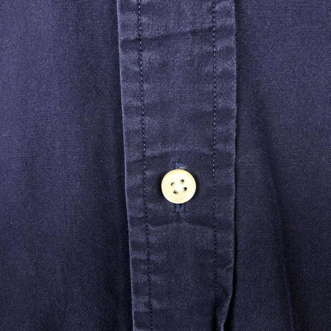 Ralph Lauren long sleeve button down shirt, men's size L cotton navy blue type Vintage Second Hand