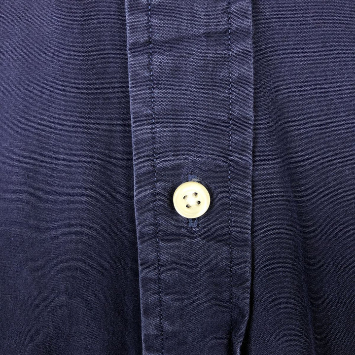 Ralph Lauren long sleeve button down shirt, men's size L cotton navy blue type Vintage Second Hand