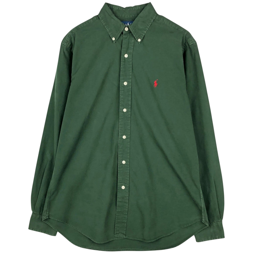 Ralph Lauren Classic Fit long sleeve button down shirt, men's size M cotton dark green Vintage Second Hand