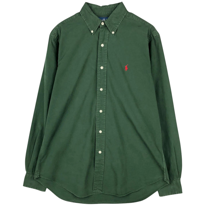 Ralph Lauren Classic Fit long sleeve button down shirt, men's size M cotton dark green Vintage Second Hand