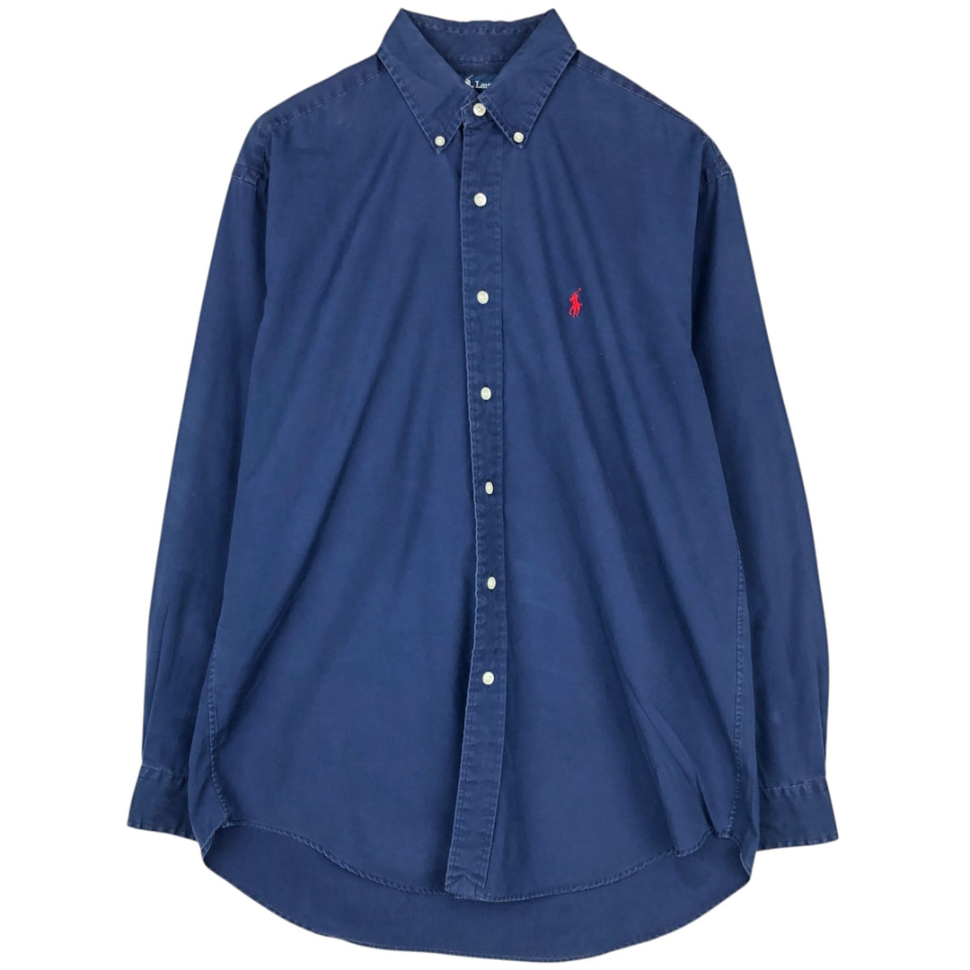 Ralph Lauren BLAKE long sleeve button down shirt, men's size M cotton navy blue type Vintage Second Hand