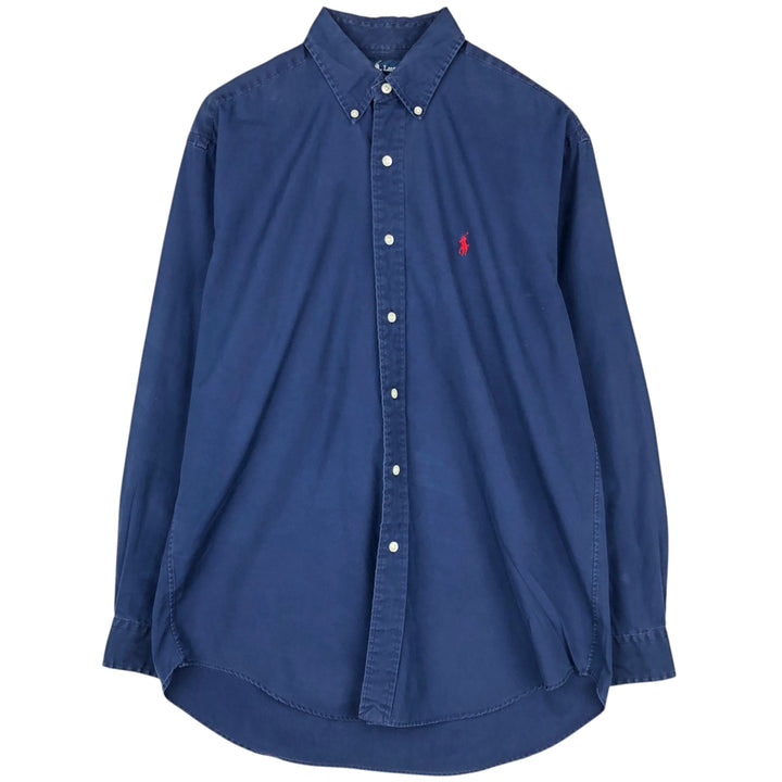Ralph Lauren BLAKE long sleeve button down shirt, men's size M cotton navy blue type Vintage Second Hand