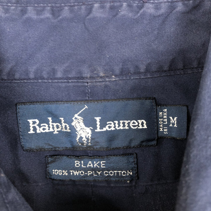 Ralph Lauren BLAKE long sleeve button down shirt, men's size M cotton navy blue type Vintage Second Hand