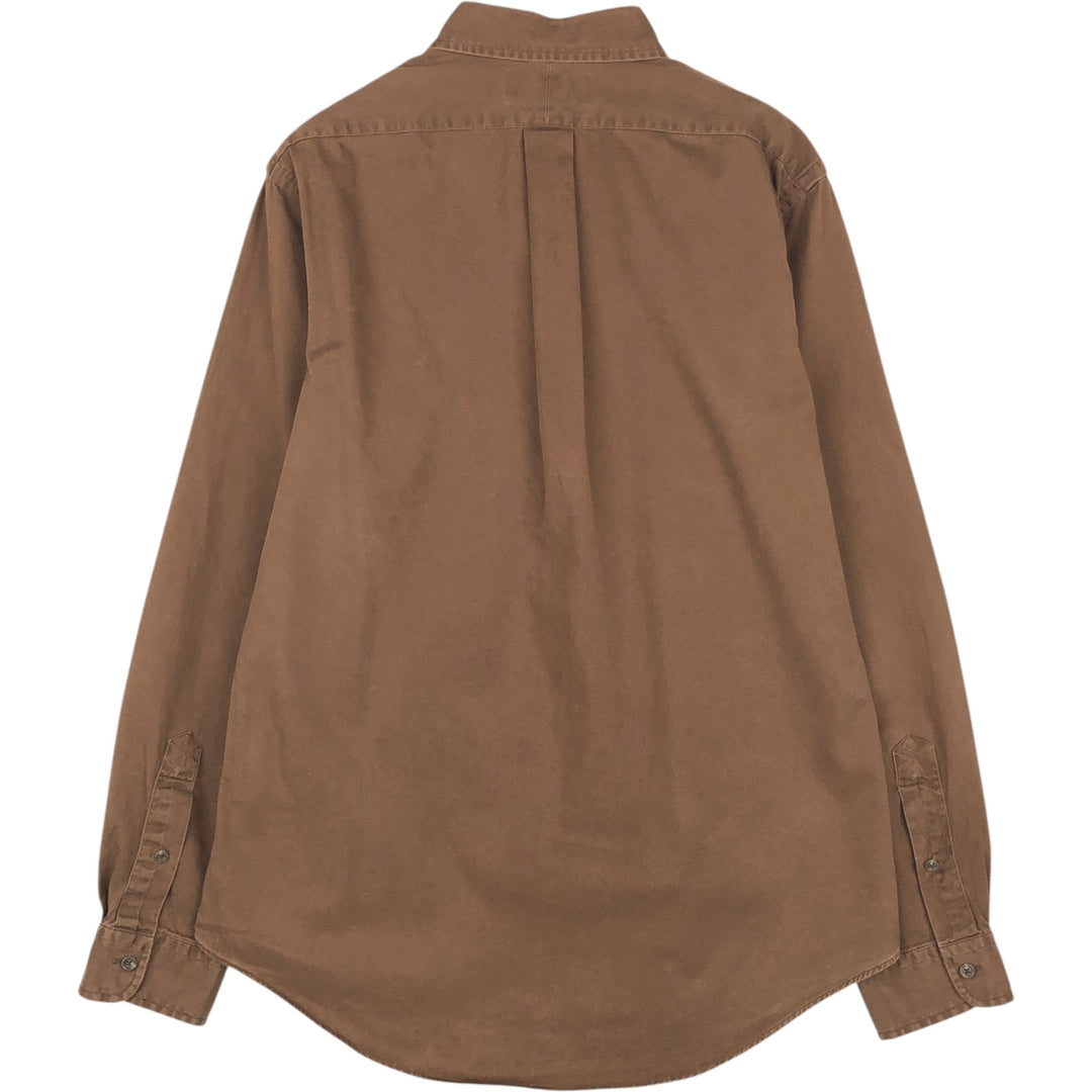 Ralph Lauren CUSTOM FIT long sleeve button down shirt, men's size M cotton brown type Vintage Second Hand