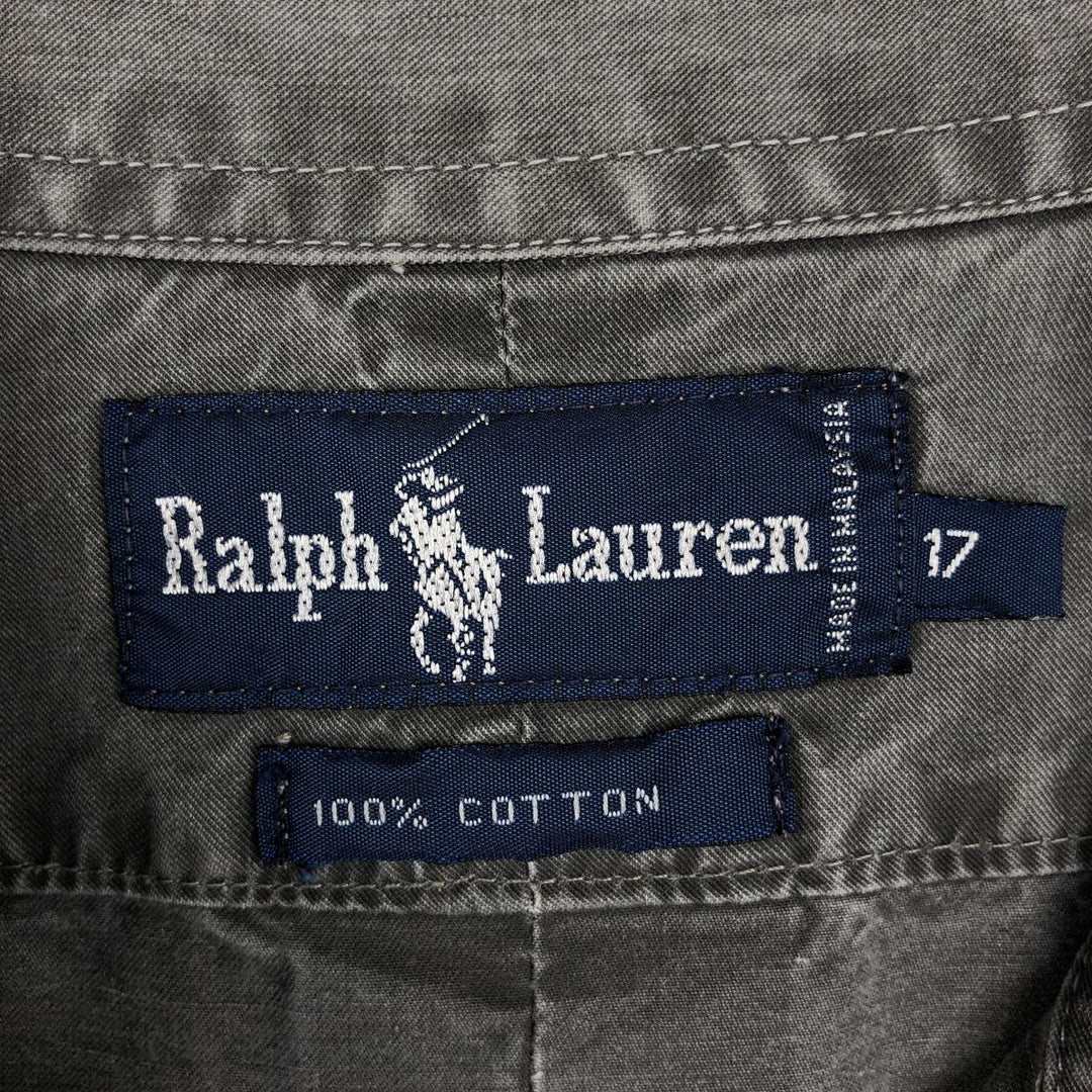Ralph Lauren long sleeve button down shirt, men's XL size cotton gray type Vintage Second Hand