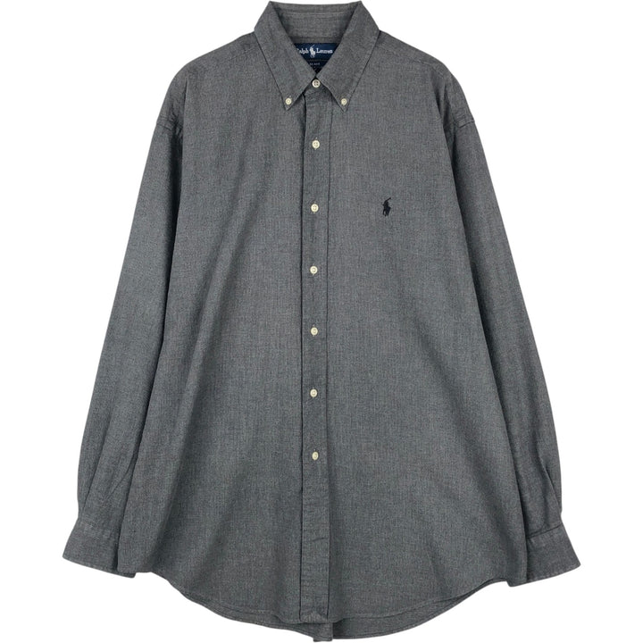 Ralph Lauren BLAKE long sleeve button down shirt, men's size L cotton Charcoal Vintage Second Hand