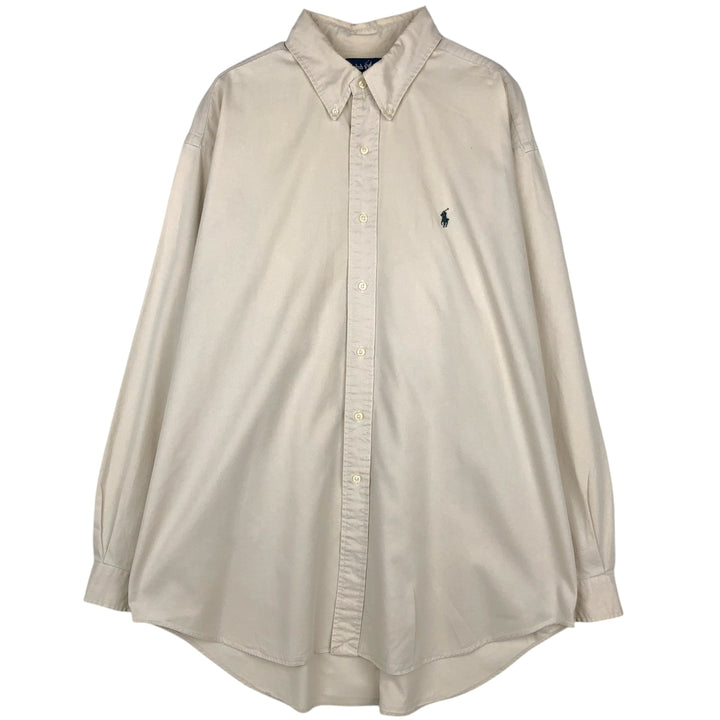 Ralph Lauren BLAKE long sleeve button down shirt, men's XL size cotton Beige type Vintage Second Hand