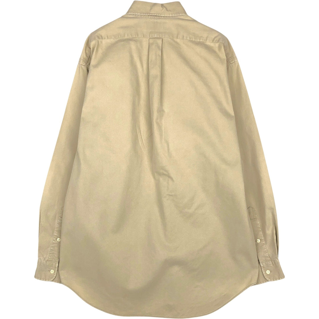 Ralph Lauren BLAIRE long sleeve button down shirt, men's size M cotton Beige type Vintage Second Hand