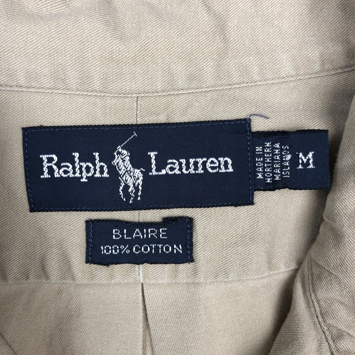 Ralph Lauren BLAIRE long sleeve button down shirt, men's size M cotton Beige type Vintage Second Hand