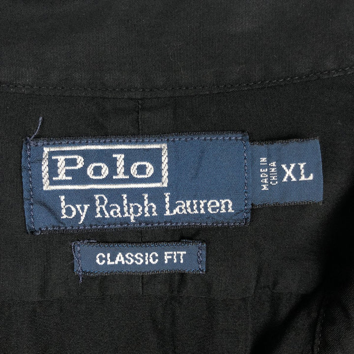 Ralph Lauren POLO by Ralph Lauren long sleeve cotton shirt, men's XL size cotton black type Vintage Second Hand