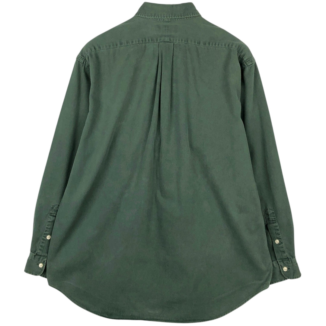 Ralph Lauren BLAIRE long sleeve button down shirt, men's size L cotton Green type dark green Vintage Second Hand