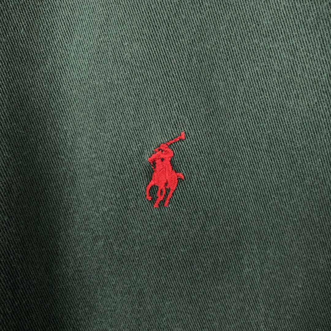 Ralph Lauren BLAIRE long sleeve button down shirt, men's size L cotton Green type dark green Vintage Second Hand