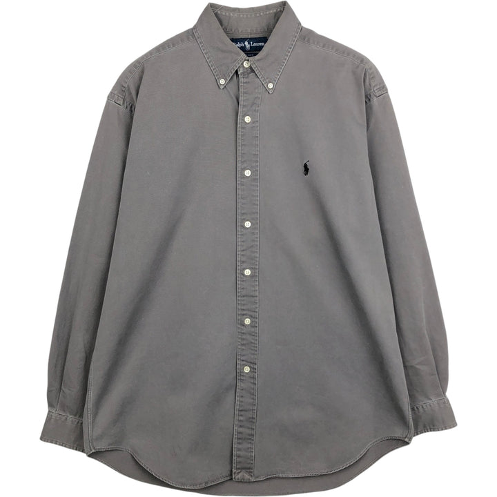 Ralph Lauren BLAKE long sleeve button down shirt, men's size M cotton Charcoal Vintage Second Hand
