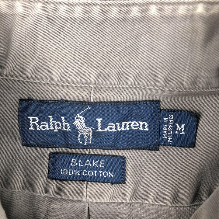 Ralph Lauren BLAKE long sleeve button down shirt, men's size M cotton Charcoal Vintage Second Hand