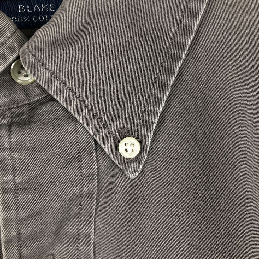 Ralph Lauren BLAKE long sleeve button down shirt, men's size M cotton Charcoal Vintage Second Hand